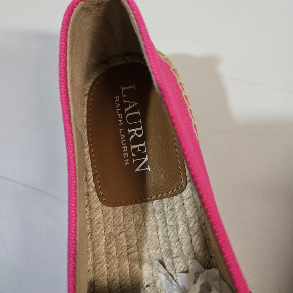Lauren Ralph Lauren Caylee Flat Espadrilles Shoes Pink 6 NIB Travel Vacation - Picture 9 of 12